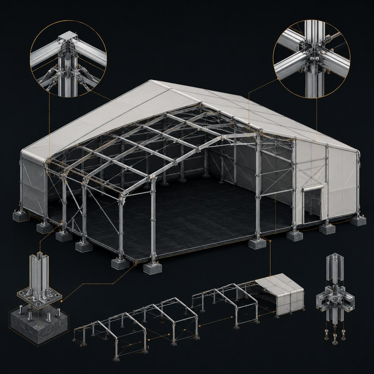 Diagrama técnico — estructura modular Alaska