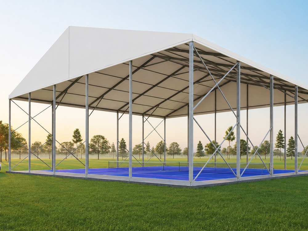 Estructura modular Alaska cubriendo cancha deportiva