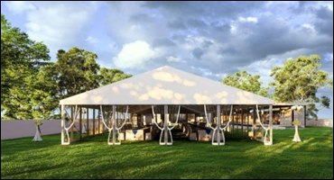 Render referencial — carpa de eventos